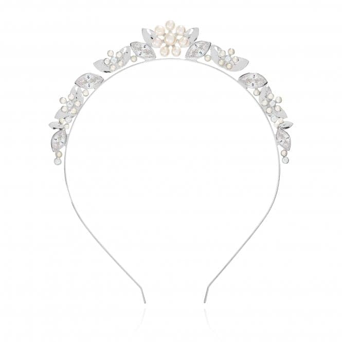 Happy Ever After Hair Accessories Silver Pearl Flower Zirconia Hair Band 3686Joma Jewellery3686
