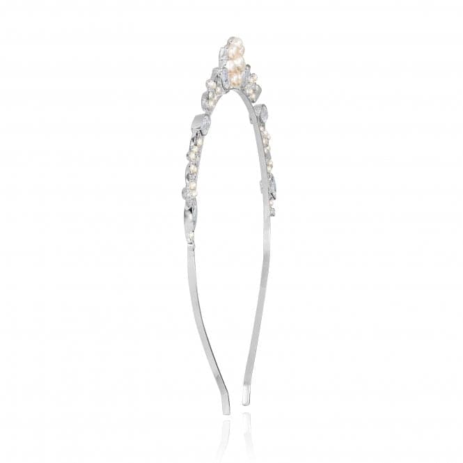 Happy Ever After Hair Accessories Silver Pearl Flower Zirconia Hair Band 3686Joma Jewellery3686
