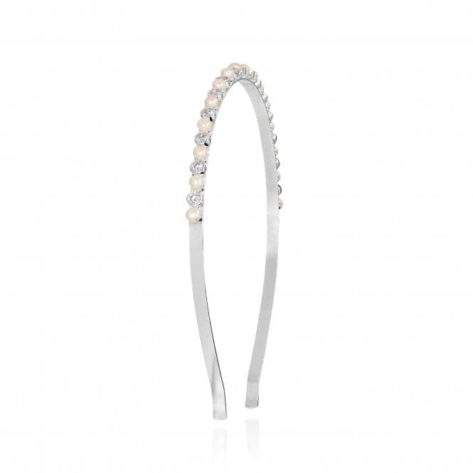 Happy Ever After Hair Accessories Silver Pearl Zirconia Hair Band 3683Joma Jewellery3683