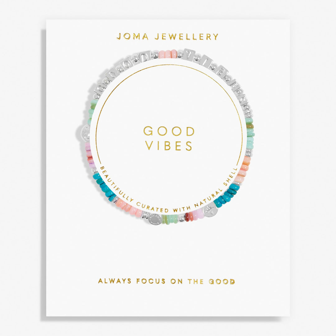 Happy Little Moments Good Vibes Silver Plated Bracelet 7535Joma Jewellery7535