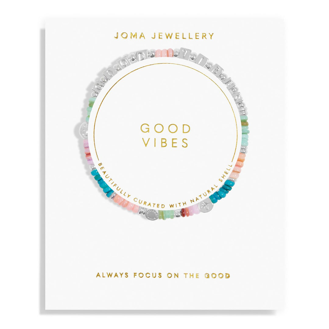 Happy Little Moments Good Vibes Silver Plated Bracelet 7535Joma Jewellery7535