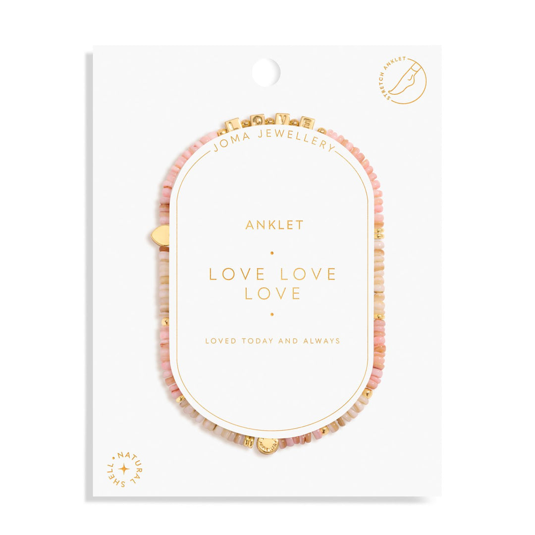 Happy Little Moments Love Love Love Gold Plated 23cm Anklet 8237Joma Jewellery8237