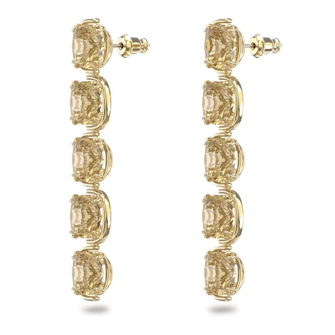 Harmonia Drop Cushion Cut Yellow Gold - tone Plated Earrings 5640043Swarovski5640043
