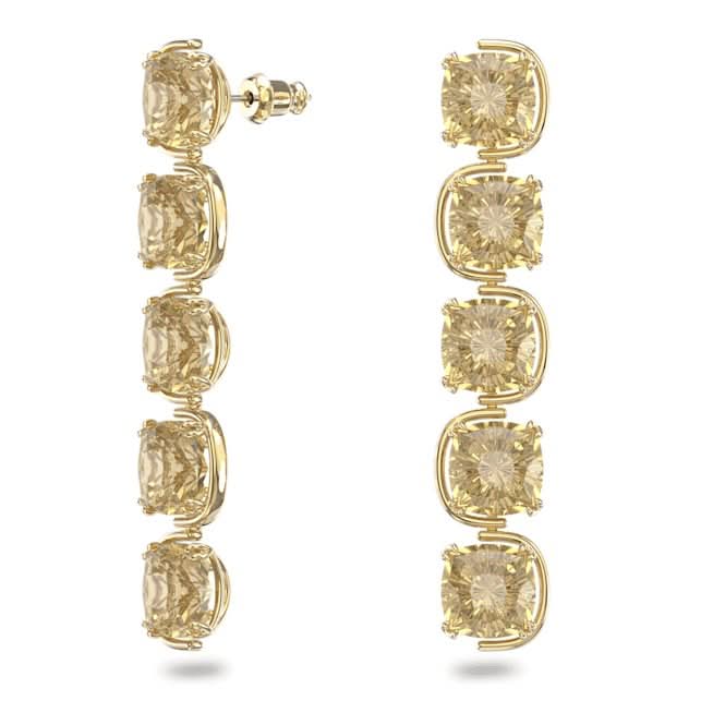 Harmonia Drop Cushion Cut Yellow Gold - tone Plated Earrings 5640043Swarovski5640043