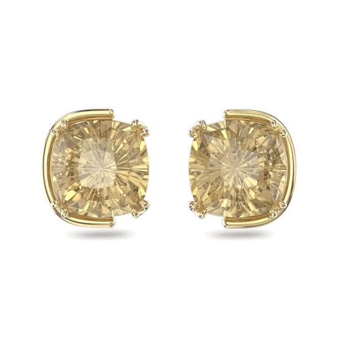 Harmonia Stud Cushion Cut Yellow Gold - tone Plated Earrings 5640044Swarovski5640044