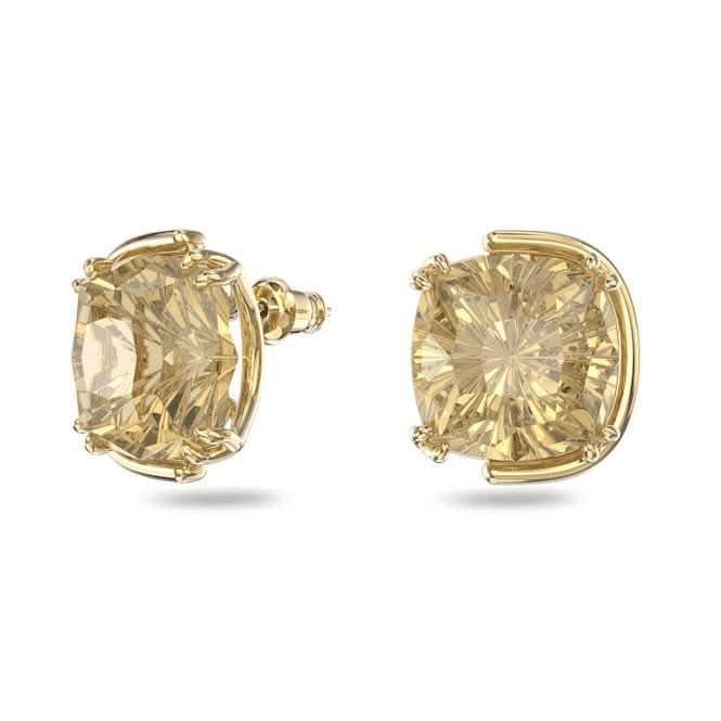 Harmonia Stud Cushion Cut Yellow Gold - tone Plated Earrings 5640044Swarovski5640044