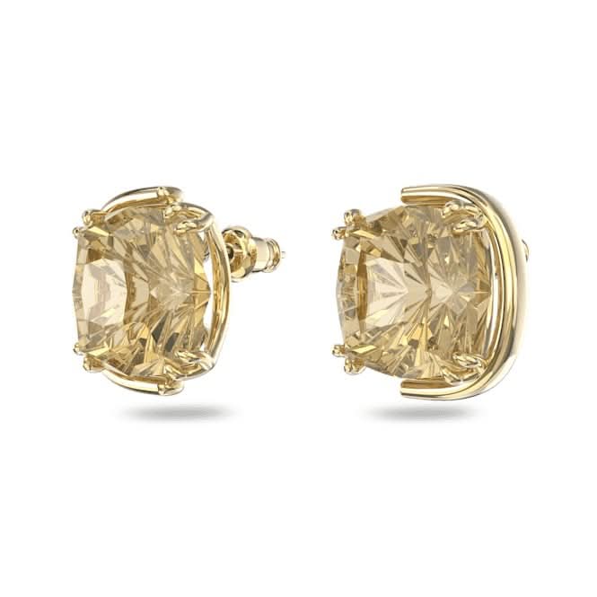 Harmonia Stud Cushion Cut Yellow Gold - tone Plated Earrings 5640044Swarovski5640044