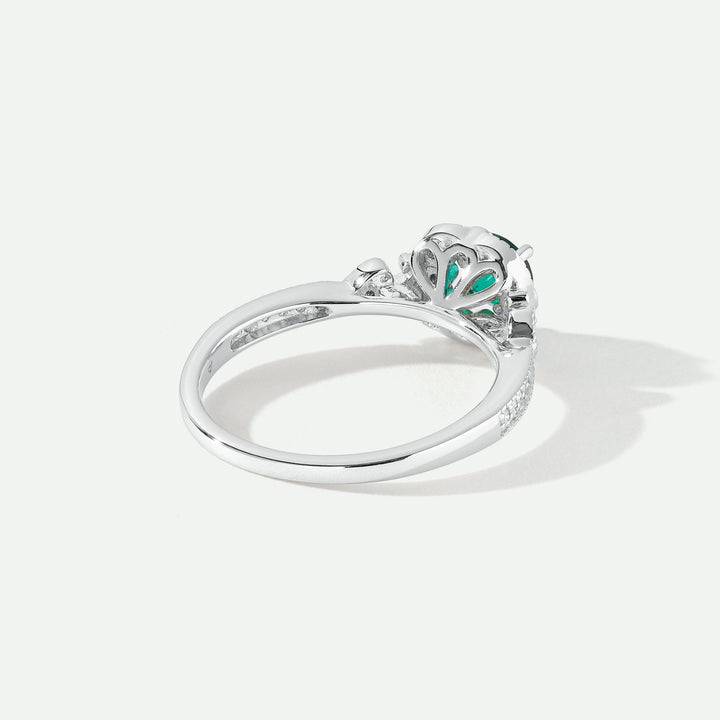 Harper | 18ct White Gold 0.12ct tw Lab Grown Diamond and Created Emerald Vintage RingCreated BrillianceBA0071850 - M