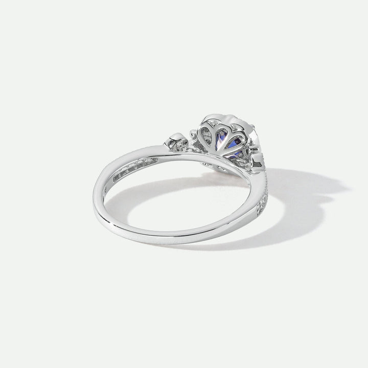 Harper | 18ct White Gold 0.12ct tw Lab Grown Diamond and Created Sapphire Vintage RingCreated BrillianceBA0071849 - M