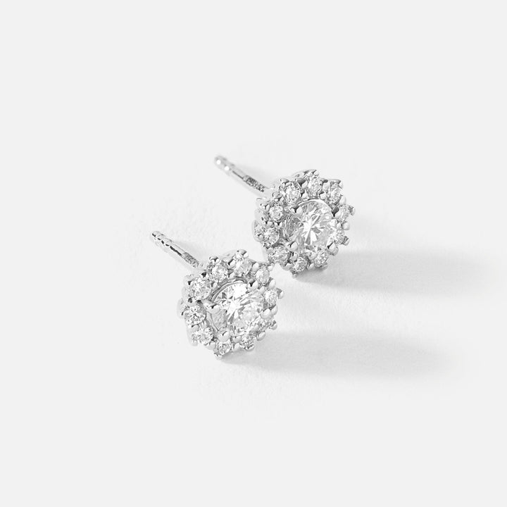 Hazel | 9ct White Gold 0.57ct tw Lab Grown Diamond Cluster Stud EarringsCreated BrillianceBA0072565