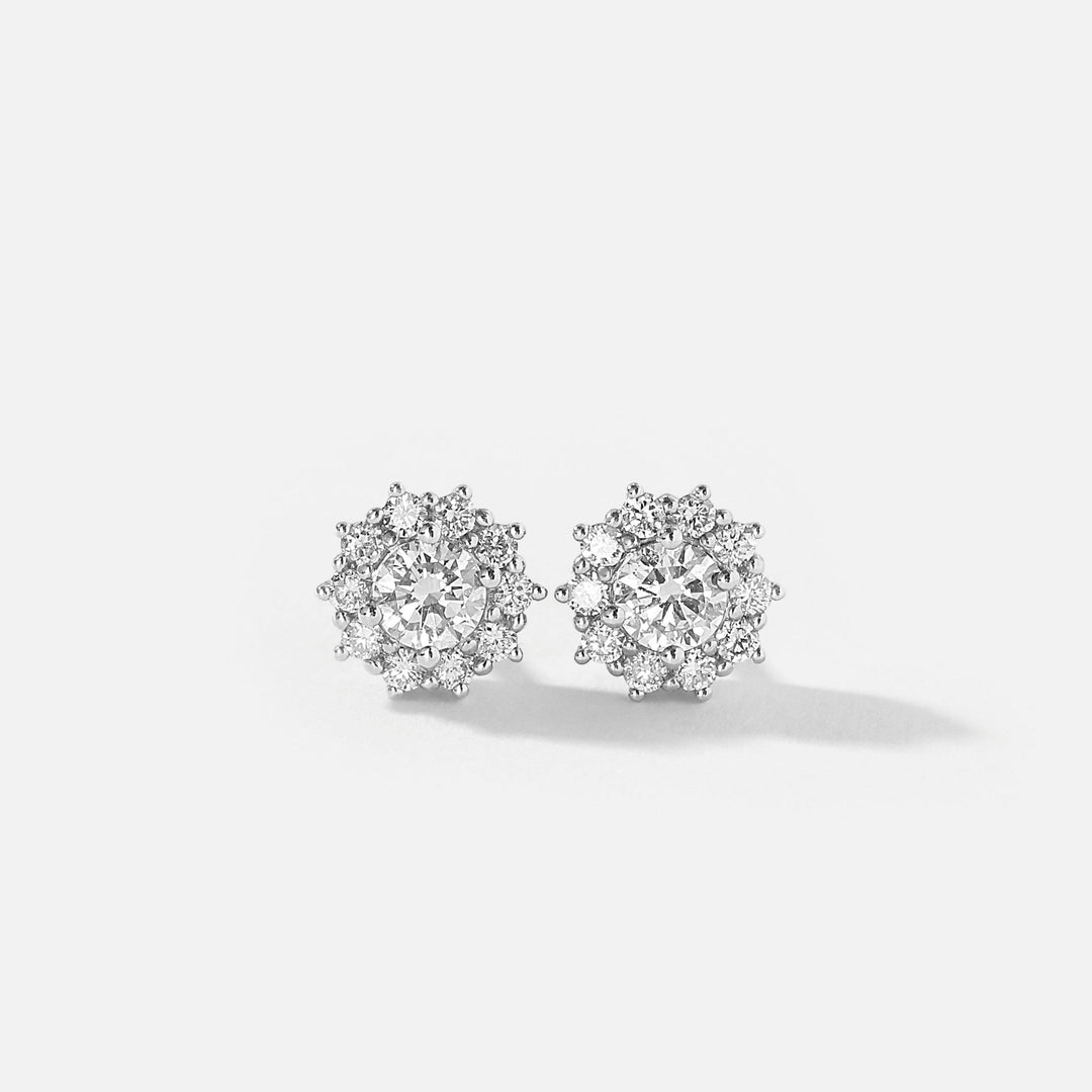 Hazel | 9ct White Gold 0.57ct tw Lab Grown Diamond Cluster Stud EarringsCreated BrillianceBA0072565