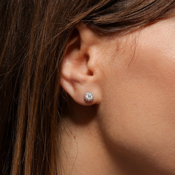 Hazel | 9ct White Gold 0.57ct tw Lab Grown Diamond Cluster Stud EarringsCreated BrillianceBA0072565