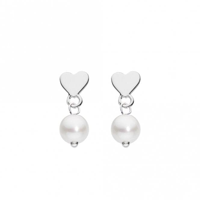 Heart Charm with 5mm Fresh Water Pearl Stud Earrings 57735FPDew57735FP