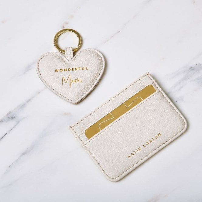 Heart Keyring And Card Holder Wonderful Mum in Off White KLB2702Katie LoxtonKLB2702