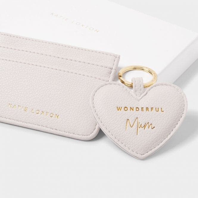 Heart Keyring And Card Holder Wonderful Mum in Off White KLB2702Katie LoxtonKLB2702