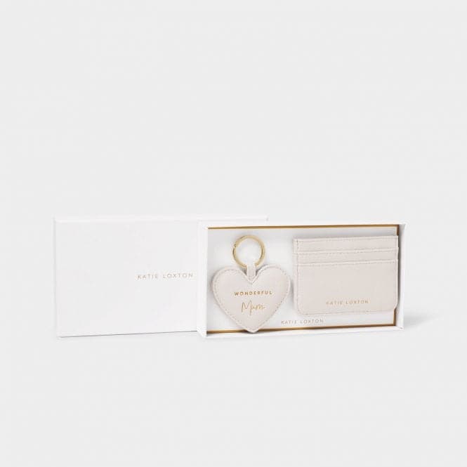 Heart Keyring And Card Holder Wonderful Mum in Off White KLB2702Katie LoxtonKLB2702
