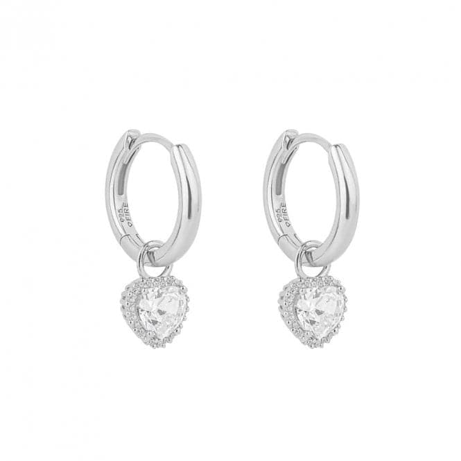 Heart Shaped Zirconia Assembled Hoop Earrings E6195DiamonfireE6195