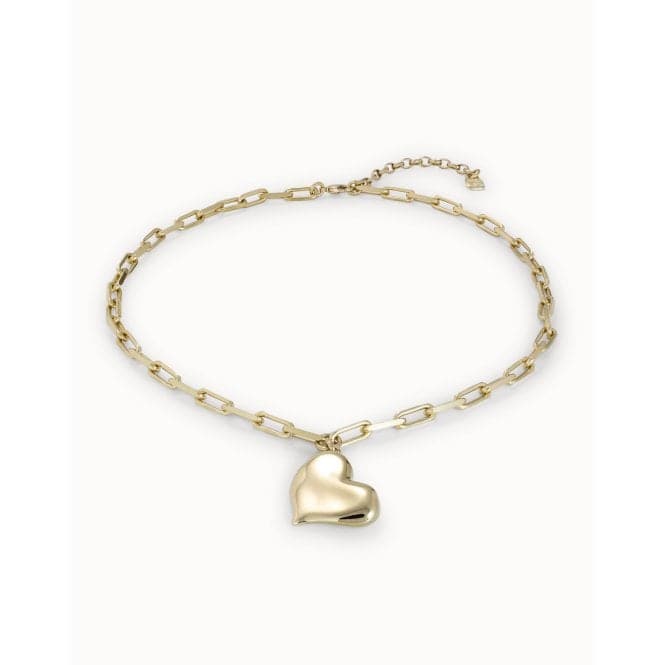 Heartbeat Golden Metal NecklaceUNOde50COL1669ORO0000U