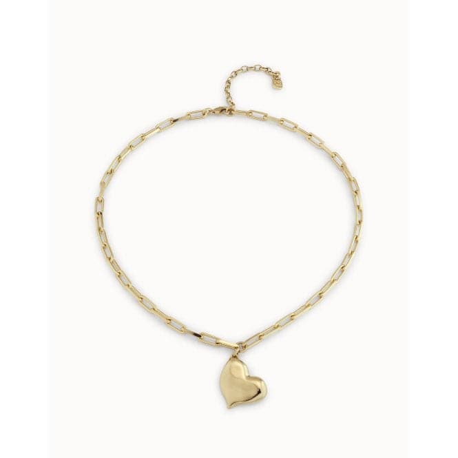 Heartbeat Golden Metal NecklaceUNOde50COL1669ORO0000U