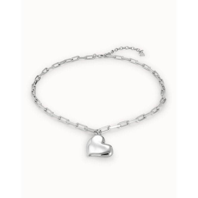 Heartbeat Silver Metal NecklaceUNOde50COL1669MTL0000U