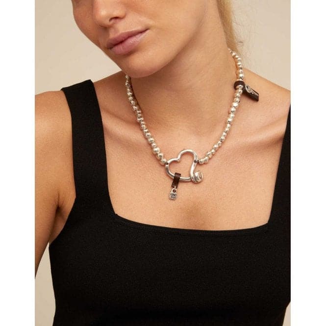 Heartfelt Silver Metal NecklaceUNOde50COL0475MT