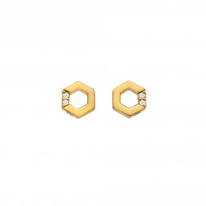 Hexagon White Topaz Earrings DE756Hot Diamonds x Jac JossaDE756