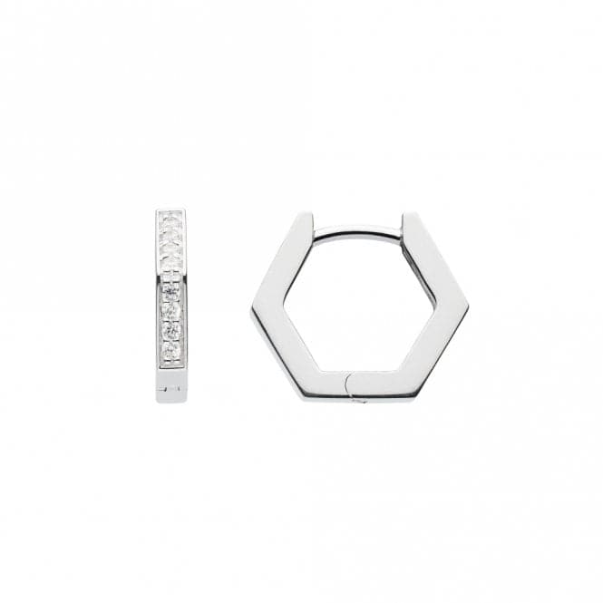 Hexagon Zirconia Hoop Earrings 53904CZDew53904CZ