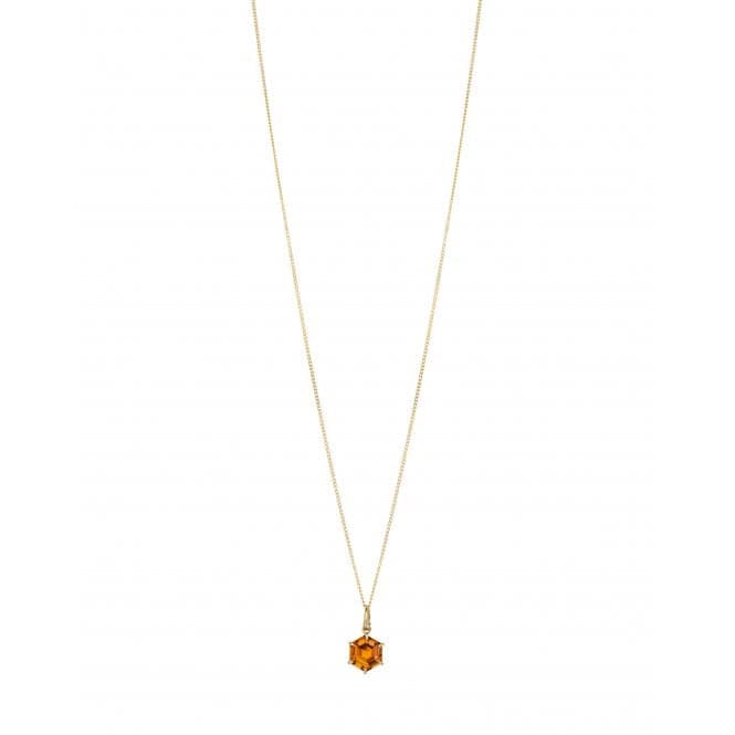 Hexagonal citrine pendant GP2340RElements GoldGP2340R