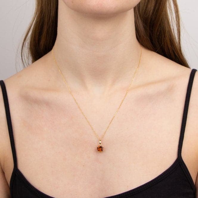 Hexagonal citrine pendant GP2340RElements GoldGP2340R