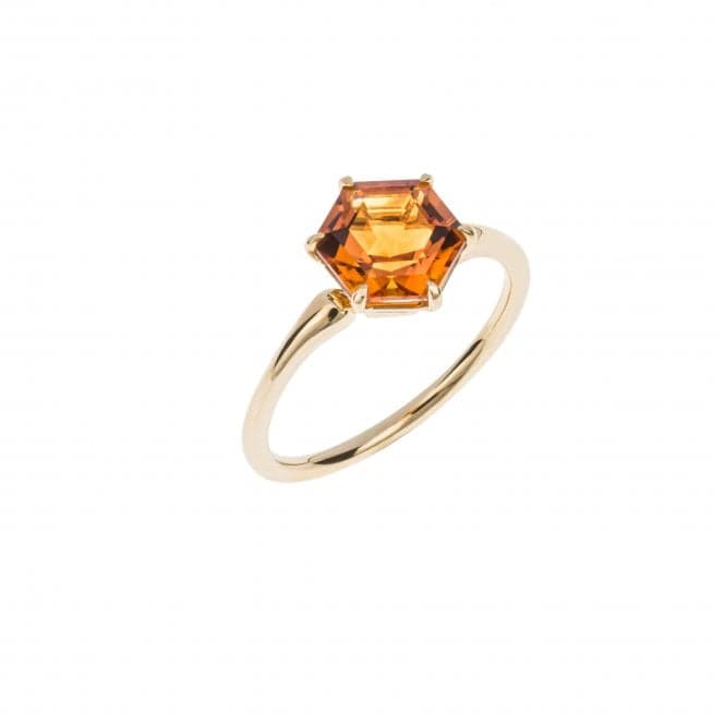 Hexagonal citrine ring GR613RElements GoldGR613R 52