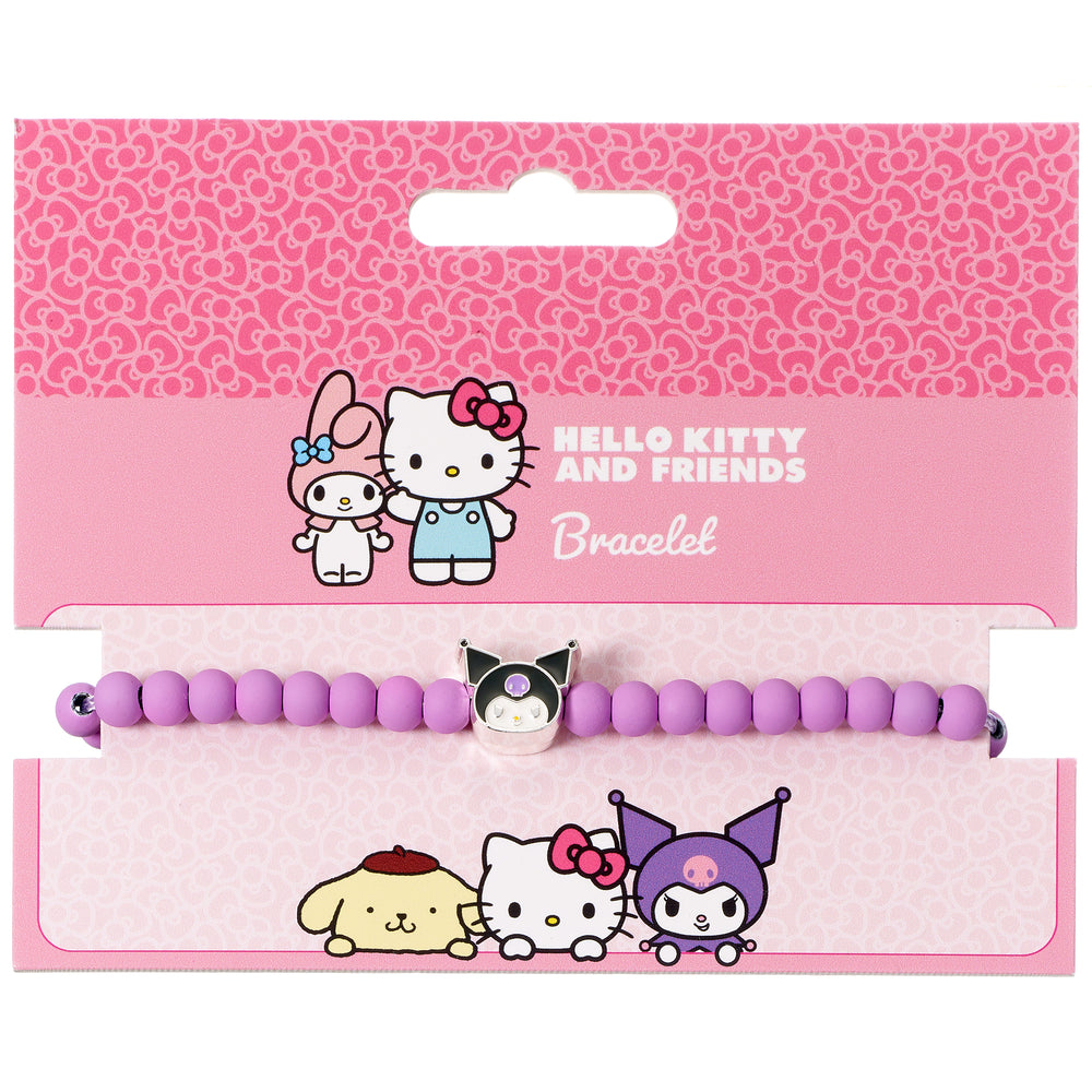 Hello Kitty Purple Beaded Bracelet with Kuromi Charm HKBB0003