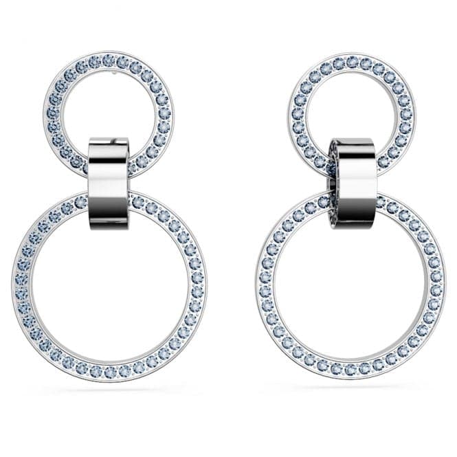 Hollow Blue Rhodium Plated Hoop Earrings 5663503Swarovski5663503