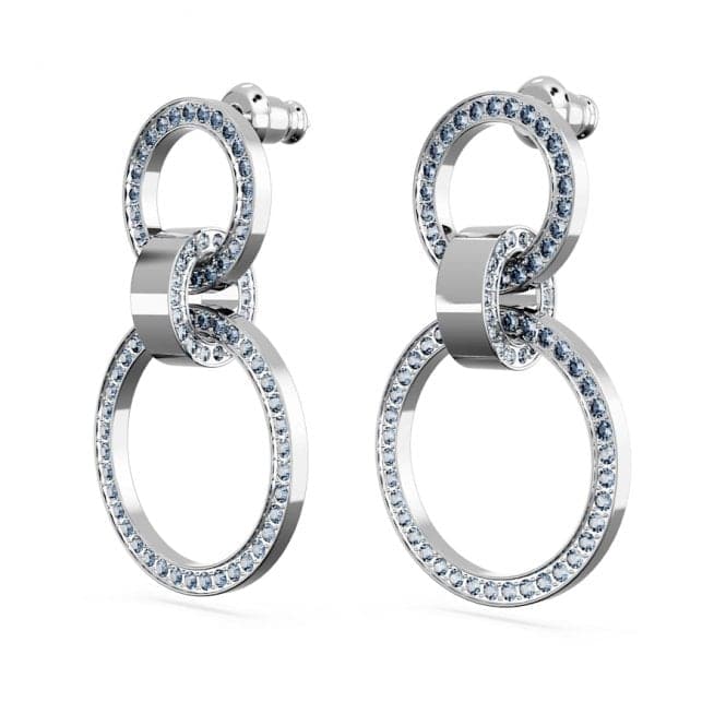 Hollow Blue Rhodium Plated Hoop Earrings 5663503Swarovski5663503