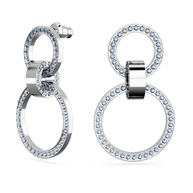 Hollow Blue Rhodium Plated Hoop Earrings 5663503Swarovski5663503