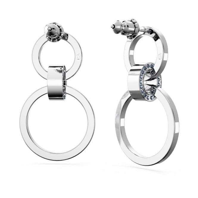 Hollow Blue Rhodium Plated Hoop Earrings 5663503Swarovski5663503