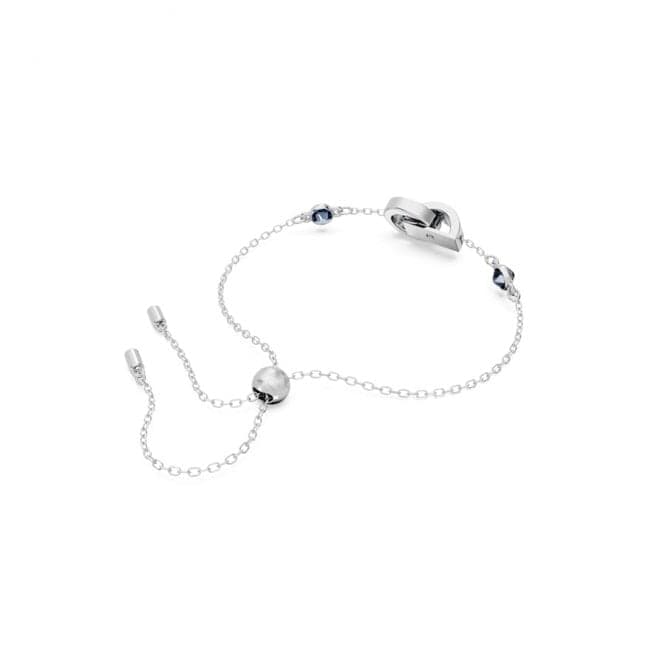 Hollow Interlocking Loop Blue Rhodium Plated Bracelet 5663493Swarovski5663493