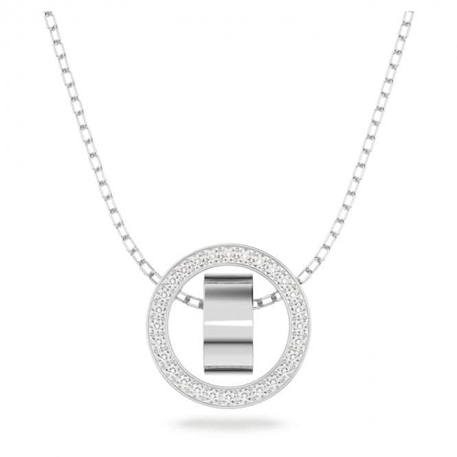 Hollow Pendant Circle White Rhodium Plated Necklace 5636501Swarovski5636501