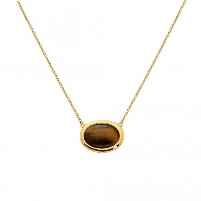 Horizontal Oval Tigers Eye Necklace DN188Hot Diamonds x GemstonesDN188