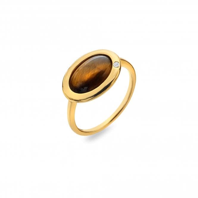 Horizontal Oval Tigers Eye Ring DR272Hot Diamonds x GemstonesDR272/XS