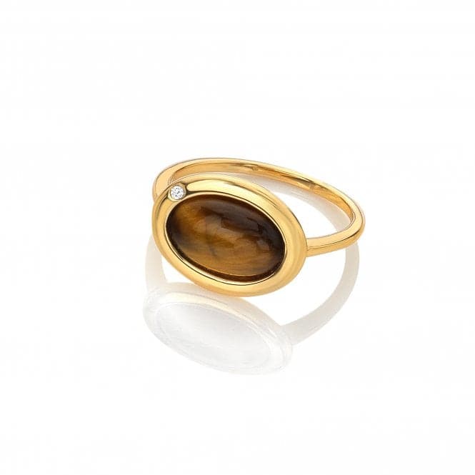 Horizontal Oval Tigers Eye Ring DR272Hot Diamonds x GemstonesDR272/XS