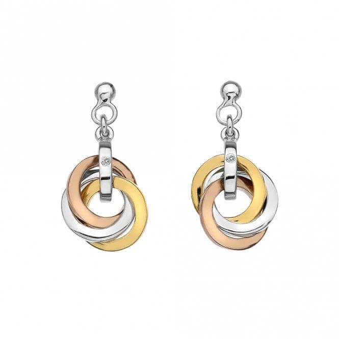 Hot Diamonds Calm Trio Earrings Rose and Yellow Gold Plated Accents DE389Hot DiamondsDE389