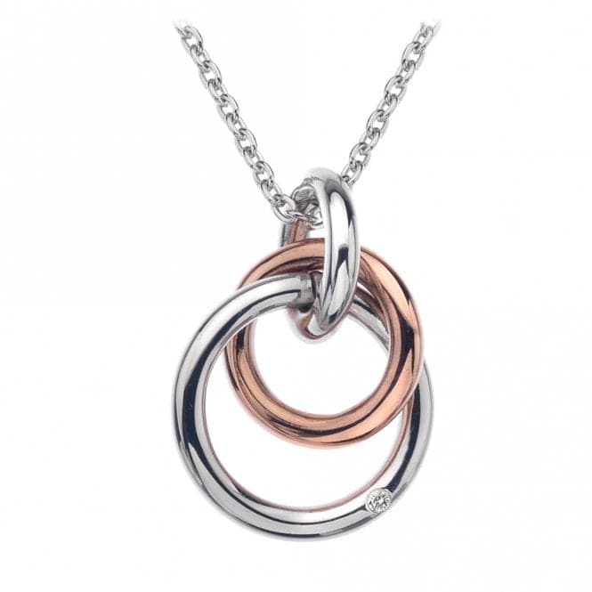 Hot Diamonds Eternity Silver & 18ct Rose Gold Vermeil Captured Circles Pendant DP373Hot DiamondsDP373