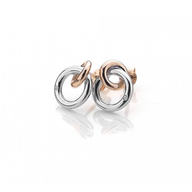 Hot Diamonds Eternity Silver & 18ct Rose Gold Vermeil Interlocking Stud Earrings DE309Hot DiamondsDE309