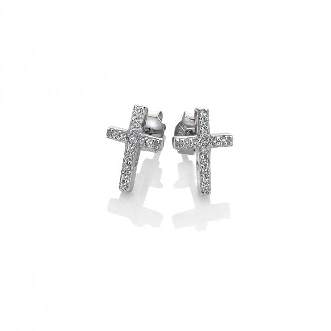 Hot Diamonds Sterling Silver Cross Micro Bliss Earrings DE552Hot DiamondsDE552