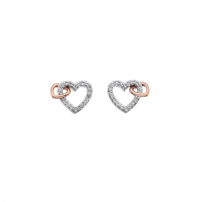 Hot Diamonds Togetherness Open Heart Earrings Rose Gold DE606Hot DiamondsDE606