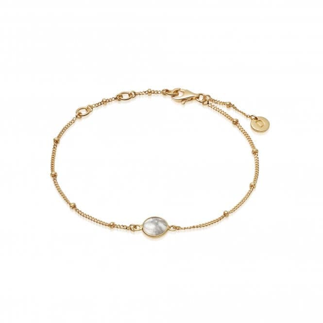 Howlite Healing Stone Bobble 18ct Gold Plate Bracelet HBR1006_GPDaisyHBR1006_GP