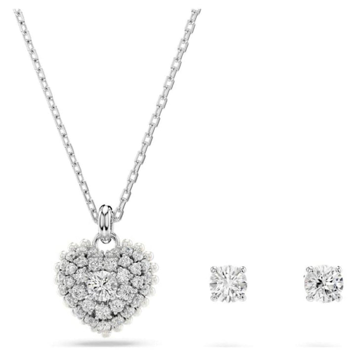 Hyperbola White Heart Rhodium Plated Set 5684383Swarovski5684383