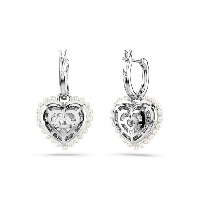 Hyperbola White Rhodium Plated Drop Heart Earrings 5684384Swarovski5684384