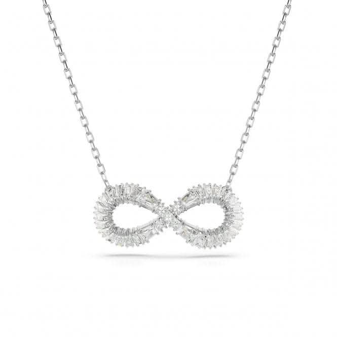 Hyperbola White Rhodium Plated Pavé Infinity Pendant 5679434