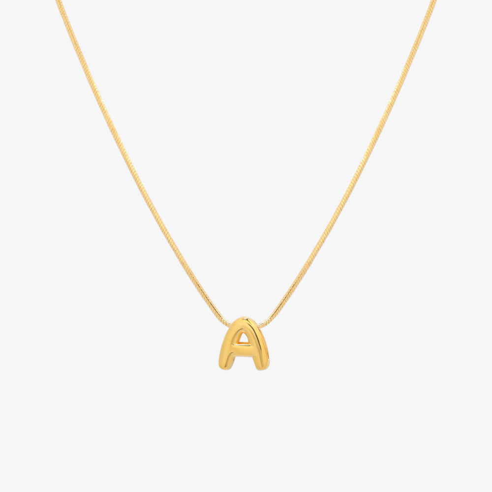 Bubble Initial Pendant Necklace